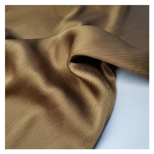 JBJYGSG Glänzendes Krepp-Chiffon-Kleid, Satin, seidiger Polyester-Schal, Hijab-Stoff, Hochzeit, Sommerkleid, Rockherstellung zum Nähen, Schneidern und für Kleidung(17 Brown) von JBJYGSG