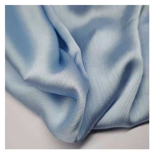 JBJYGSG Glänzendes Krepp-Chiffon-Kleid, Satin, seidiger Polyester-Schal, Hijab-Stoff, Hochzeit, Sommerkleid, Rockherstellung zum Nähen, Schneidern und für Kleidung(6 Light Blue) von JBJYGSG