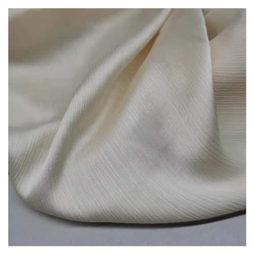 JBJYGSG Glänzendes Krepp-Chiffon-Kleid, Satin, seidiger Polyester-Schal, Hijab-Stoff, Hochzeit, Sommerkleid, Rockherstellung zum Nähen, Schneidern und für Kleidung(9 Light beige) von JBJYGSG