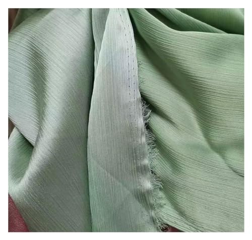 JBJYGSG Glänzendes Krepp-Chiffon-Kleid, Satin, seidiger Polyester-Schal, Hijab-Stoff, Hochzeit, Sommerkleid, Rockherstellung zum Nähen, Schneidern und für Kleidung(Mint) von JBJYGSG