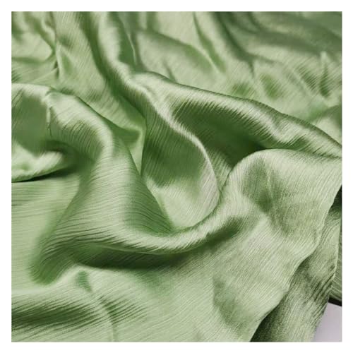 JBJYGSG Glänzendes Krepp-Chiffon-Satin-Kleid, tief ausgeschnittenes Hemd, Hose, Material, einfarbig, Schal, weicher Stoff zum Nähen, Schneidern und für Kleidung(12 Green) von JBJYGSG