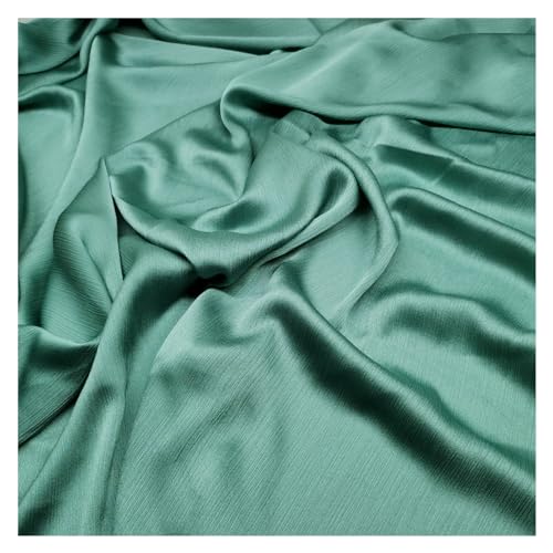 JBJYGSG Glänzendes Krepp-Chiffon-Satin-Kleid, tief ausgeschnittenes Hemd, Hose, Material, einfarbig, Schal, weicher Stoff zum Nähen, Schneidern und für Kleidung(16 Teal Green) von JBJYGSG
