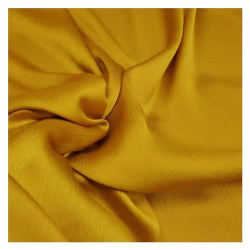 JBJYGSG Glänzendes Krepp-Chiffon-Satin-Kleid, tief ausgeschnittenes Hemd, Hose, Material, einfarbig, Schal, weicher Stoff zum Nähen, Schneidern und für Kleidung(18 golden) von JBJYGSG