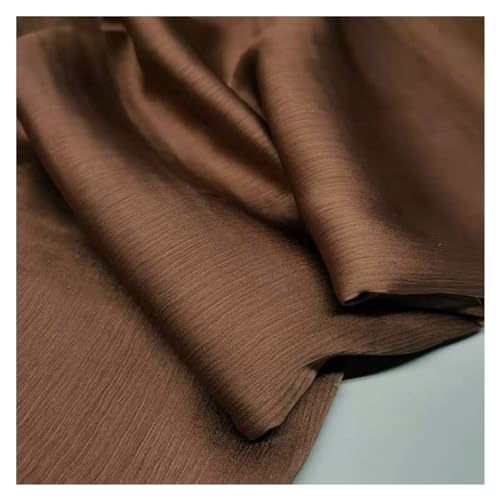 JBJYGSG Glänzendes Krepp-Chiffon-Satin-Kleid, tief ausgeschnittenes Hemd, Hose, Material, einfarbig, Schal, weicher Stoff zum Nähen, Schneidern und für Kleidung(7 Reddish-Brown) von JBJYGSG