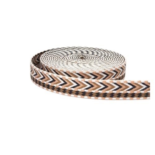 JBJYGSG Gurtband for Tasche, Luxusqualität, modisches Gurtband, Dickes Nylon, DIY-Handwerk, Gürtelband, Zubehör, 5 Meter, 25/50 mm Für Buntes Gurtband, Zum Basteln(1 Inch-golden Brown) von JBJYGSG