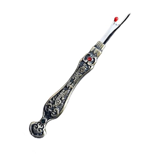 JBJYGSG Vintage Nahttrenner Metall Retro Geschnitzter Fadenschneider Ergonomischer Näh- und Handarbeitenentferner Vintage Nähte Unpicker for Stoff Zum Nähen(Color 03) von JBJYGSG