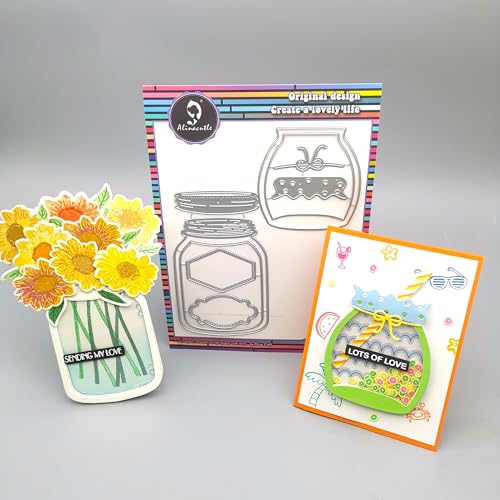 1 x Wunschflaschen-Stanzform und 1 x Milchglas-Metall-Stanzform für Papierbasteln, handgefertigte Kartenherstellung, Grußkarten, Scrapbooking und Albumkunst von Alina Crafts von JBQUEEN