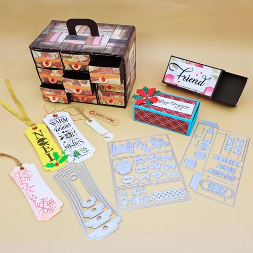 Alinacutle Aufbewahrungsbox mit Schublade, Etui und Etikett, schlankes Set, Metall-Stanzform für Geschenke, Verpackung, handgefertigtes Papierhandwerk für Geburtstag, Festival, Feiern, Geschenke, Alinacutle Aufbewahrungsbox mit Schublade, Etui und Etikett, schlankes Set, Metall-Stanzform für Geschenke, Verpackung, handgefertigtes Papierhandwerk für Geburtstag, Festival, Feiern, Geschenke, von JBQUEEN