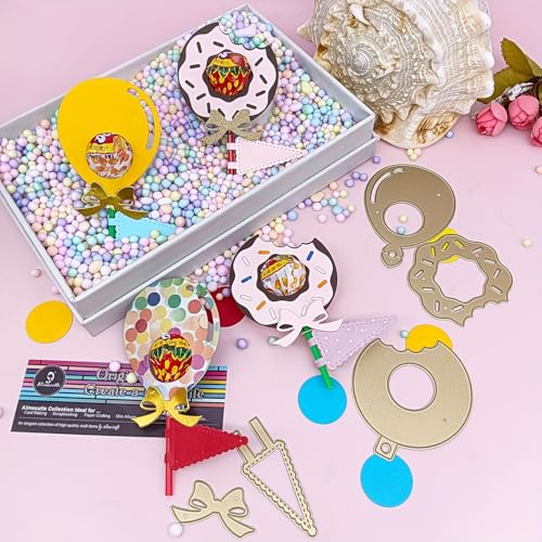Alinacutle Goldene Stanzformen, Donut-Ballon-Süßigkeitenhalter, Metall-Stanzform für Geschenkverpackung, Papierbasteln, handgefertigte Kartenherstellung, DIY, Grußkarten, Scrapbooking und Album Alinacutle Goldene Stanzformen, Donut-Ballon-Süßigkeitenhalter, Metall-Stanzform für Geschenkverpackung, Papierbasteln, handgefertigte Kartenherstellung, DIY, Grußkarten, Scrapbooking und Album von JBQUEEN