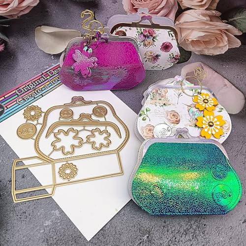 Alinacutle Goldene Stanzformen, Mini-Retro-Make-up-Tasche, Metall-Stanzform für Geschenkverpackung, Papierbasteln, handgefertigte Kartenherstellung, DIY, Grußkarten, Scrapbooking und Album Alinacutle Goldene Stanzformen, Mini-Retro-Make-up-Tasche, Metall-Stanzform für Geschenkverpackung, Papierbasteln, handgefertigte Kartenherstellung, DIY, Grußkarten, Scrapbooking und Album von JBQUEEN