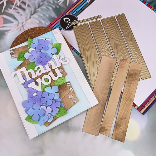 Alinacutle Goldene Stanzformen aus Metall für Geschenkverpackungen, Papierbasteln, handgefertigte Kartenherstellung, DIY, Grußkarten, Scrapbooking und Album, Urlaubsgeschenke, Dekoration (Holzzaun) von JBQUEEN