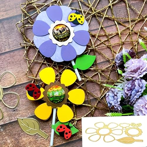 Alinacutle Goldene Stanzschablonen, Coccinella und Blumenhalter, Metall-Stanzform für Geschenkverpackung, Papierbasteln, handgefertigte Kartenherstellung, DIY, Grußkarten, Scrapbooking und Album Alinacutle Goldene Stanzschablonen, Coccinella und Blumenhalter, Metall-Stanzform für Geschenkverpackung, Papierbasteln, handgefertigte Kartenherstellung, DIY, Grußkarten, Scrapbooking und Album von JBQUEEN
