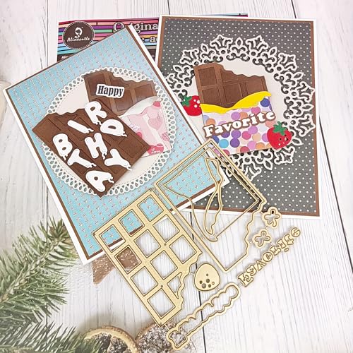 Alinacutle Goldene Stanzschablonen, Lieblingsschokolade, Metall, Stanzform für Geschenkverpackungen, Papierbasteln, handgefertigte Kartenherstellung, DIY, Grußkarten, Scrapbooking und Album Alinacutle Goldene Stanzschablonen, Lieblingsschokolade, Metall, Stanzform für Geschenkverpackungen, Papierbasteln, handgefertigte Kartenherstellung, DIY, Grußkarten, Scrapbooking und Album von JBQUEEN