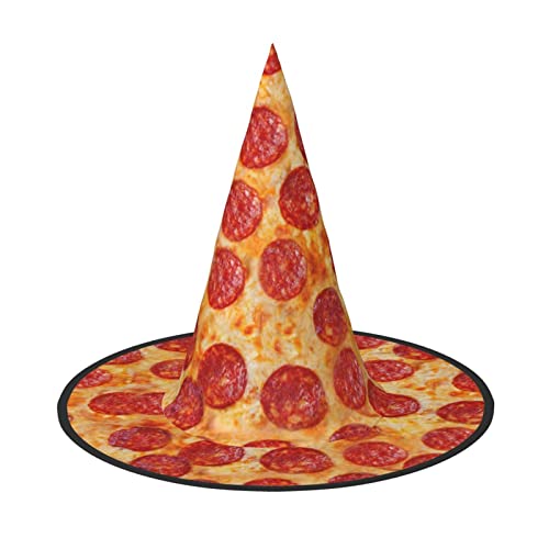 JBYJBX Jbyjbx3D Pizza Pepperoni Druck Karneval Halloween Hexenhut Motto-Partys Hut Cosplay Maskerade Urlaub Dekor von JBYJBX