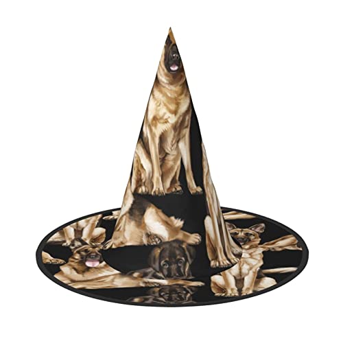 JBYJBX JbyjbxDeutscher Schäferhund Druck Karneval Halloween Hexenhut Motto-Partys Hut Cosplay Maskerade Urlaub Dekor von JBYJBX