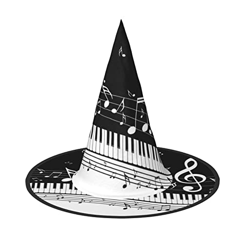 JBYJBX Jbyjbxblack Weiß Musiknoten-Druck Karneval Halloween Hexenhut Motto-Partys Hut Cosplay Maskerade Urlaub Dekor von JBYJBX