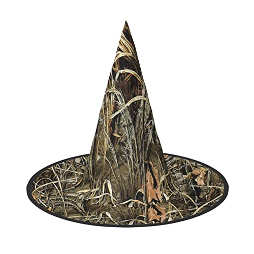 JBYJBX Jbyjbxcamo Hexenhut mit gelbem und grünem Druck, Karneval, Halloween, Mottopartys, Hut, Cosplay, Maskerade, Urlaubsdekoration von JBYJBX