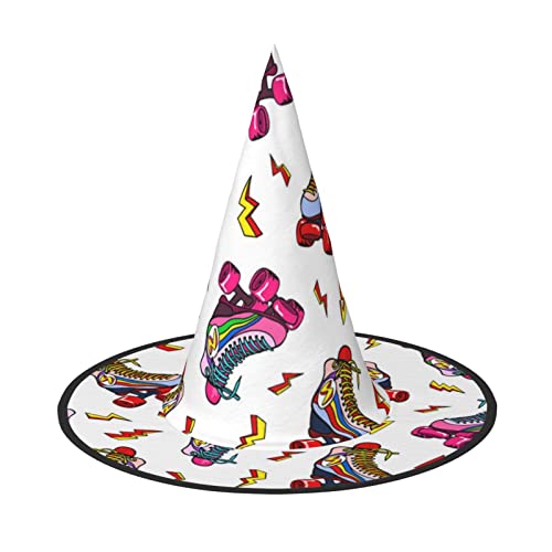 JBYJBX Jbyjbxcolor Rollschuh-Druck, Druck, Karneval, Halloween, Hexenhut, Motto-Partys, Hut, Cosplay, Maskerade, Urlaubsdekoration von JBYJBX