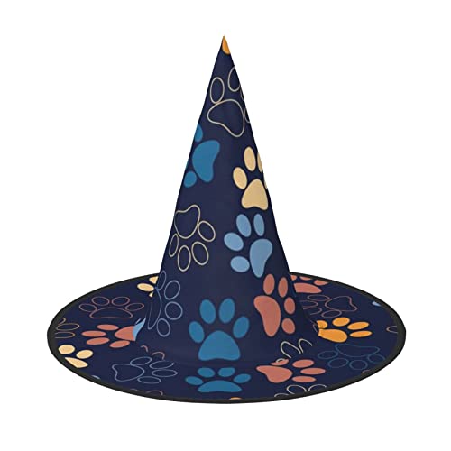 JBYJBX Jbyjbxcute Hundepfotenabdruck Karneval Halloween Hexenhut Motto-Partys Hut Cosplay Maskerade Urlaub Dekor von JBYJBX