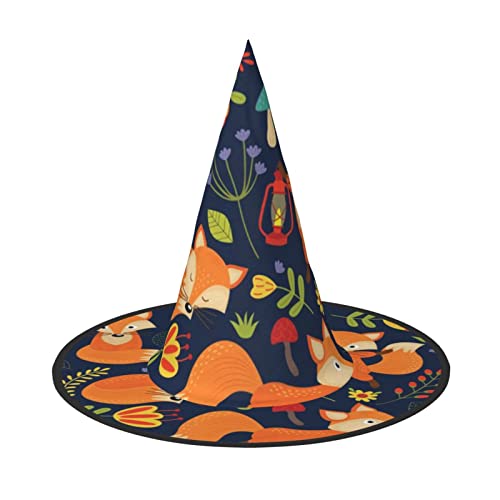 JBYJBX Jbyjbxcute Tier-Fuchs-Blumendruck, Karneval, Halloween, Hexenhut, Motto-Partys, Hut, Cosplay, Maskerade, Urlaubsdekoration von JBYJBX
