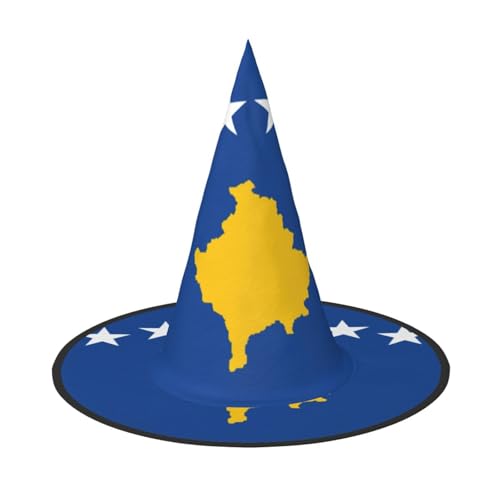 JBYJBX Jbyjbxflag Of Kosovo Print Karneval Halloween Hexenhut Motto-Partys Hut Cosplay Maskerade Urlaub Dekor von JBYJBX
