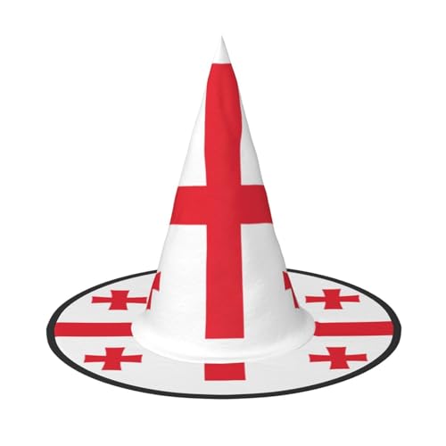 JBYJBX Jbyjbxflag of Georgia Print Karneval Halloween Hexenhut Motto-Partys Hut Cosplay Maskerade Urlaub Dekor von JBYJBX