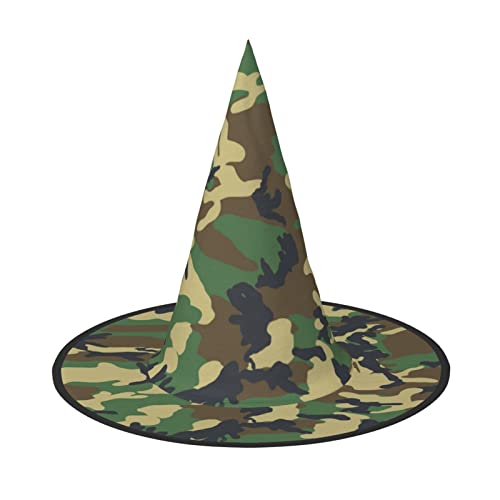 JBYJBX Jbyjbxgreen Militär-Camouflage-Druck, Karneval, Halloween, Hexenhut, Motto-Partys, Hut, Cosplay, Maskerade, Urlaubsdekoration von JBYJBX