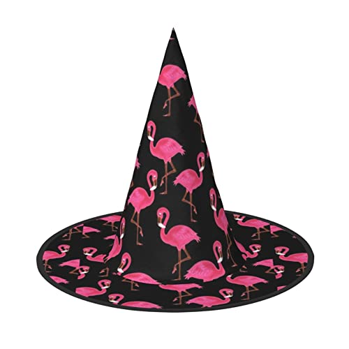 JBYJBX Jbyjbxlovely Roter Flamingo-Druck, Karneval, Halloween, Hexenhut, Motto-Partys, Hut, Cosplay, Maskerade, Urlaubsdekoration von JBYJBX