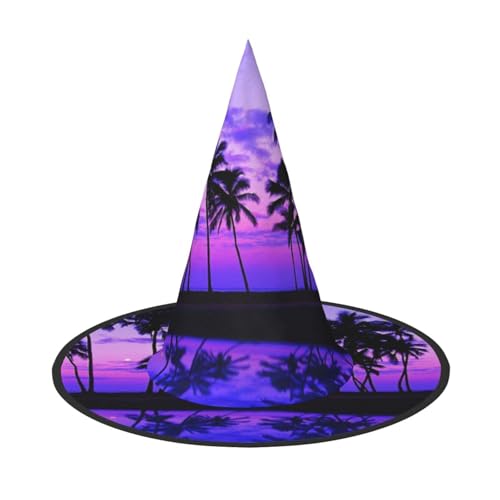 JBYJBX Jbyjbxpalme lila Sonnenuntergang Druck Karneval Halloween Hexenhut Motto-Partys Hut Cosplay Maskerade Urlaub Dekor JBYJBX Jbyjbxpalme lila Sonnenuntergang Druck Karneval Halloween Hexenhut Motto-Partys Hut Cosplay Maskerade Urlaub Dekor von JBYJBX