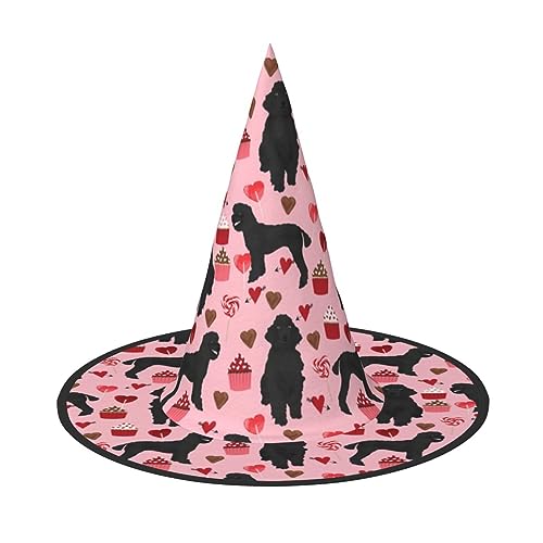 JBYJBX Jbyjbxred Pudel Hunde Druck Karneval Halloween Hexenhut Motto-Partys Hut Cosplay Maskerade Urlaub Dekor von JBYJBX