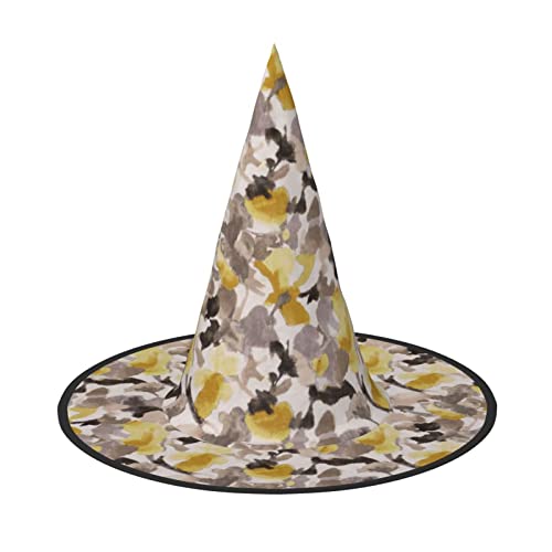 JBYJBX Jbyjbxyellow Grauer Blumendruck Karneval Halloween Hexenhut Motto-Partys Hut Cosplay Maskerade Urlaub Dekor von JBYJBX