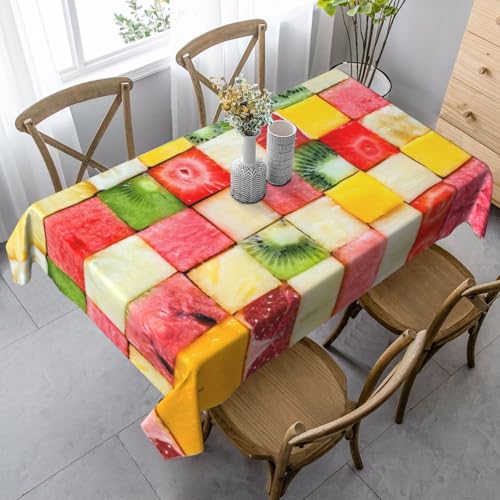 JBYJBX Kiwi Tischdecke mit Wassermelonen-Druck, rechteckig, für Esszimmer, Party, Innen- und Außenbereich, dekorative Tischdecke von JBYJBX