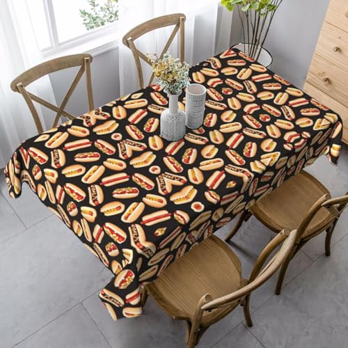JBYJBX Lustige Tischdecke, Motiv: Hot Dogs, rechteckig, für Esszimmer, Party, Innen- und Außenbereich, dekorative Tischdecke JBYJBX Lustige Tischdecke, Motiv: Hot Dogs, rechteckig, für Esszimmer, Party, Innen- und Außenbereich, dekorative Tischdecke von JBYJBX