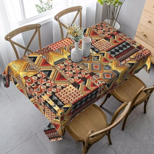 JBYJBX Rechteckige Tischdecke aus afrikanischem Textil, Patchwork-Druck, für Esszimmer, Party, Innen- und Außenbereich, dekorative Tischdecke JBYJBX Rechteckige Tischdecke aus afrikanischem Textil, Patchwork-Druck, für Esszimmer, Party, Innen- und Außenbereich, dekorative Tischdecke von JBYJBX