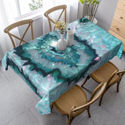 JBYJBX Rechteckige Tischdecke mit Achat-Druck, für Esszimmer, Party, Innen- und Außenbereich, dekorative Tischdecke von JBYJBX