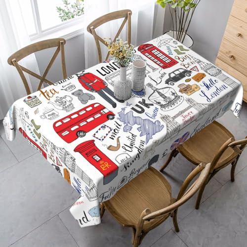 JBYJBX Rechteckige Tischdecke mit Aufschrift "I Love London", für Esszimmer, Party, Innen- und Außenbereich, dekorative Tischdecke JBYJBX Rechteckige Tischdecke mit Aufschrift "I Love London", für Esszimmer, Party, Innen- und Außenbereich, dekorative Tischdecke von JBYJBX