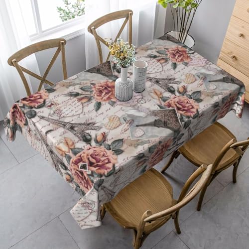 JBYJBX Rechteckige Tischdecke mit Eiffelturm-Motiv, für Esszimmer, Party, Innen- und Außenbereich, dekorative Tischdecke von JBYJBX