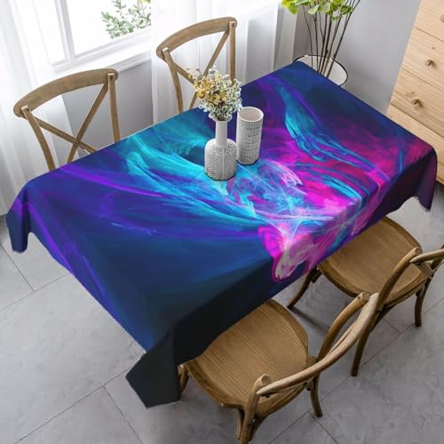 JBYJBX Rechteckige Tischdecke mit Feuerdruck, für Esszimmer, Party, Innen- und Außenbereich, dekorative Tischdecke, Blau und Rot von JBYJBX