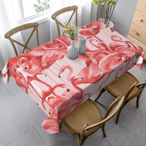 JBYJBX Rechteckige Tischdecke mit Flamingo-Druck, für Esszimmer, Party, Innen- und Außenbereich, dekorative Tischdecke von JBYJBX