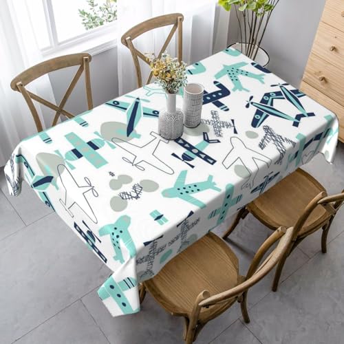 JBYJBX Rechteckige Tischdecke mit Flugzeugdruck, für Esszimmer, Party, Innen- und Außenbereich, dekorative Tischdecke JBYJBX Rechteckige Tischdecke mit Flugzeugdruck, für Esszimmer, Party, Innen- und Außenbereich, dekorative Tischdecke von JBYJBX