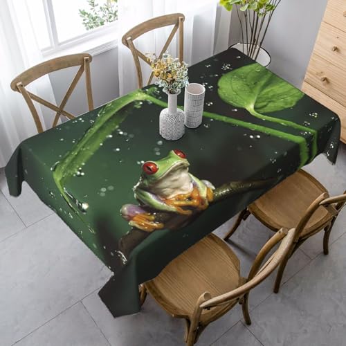 JBYJBX Rechteckige Tischdecke mit Frosch-Motiv, für Esszimmer, Party, Innen- und Außenbereich, dekorative Tischdecke JBYJBX Rechteckige Tischdecke mit Frosch-Motiv, für Esszimmer, Party, Innen- und Außenbereich, dekorative Tischdecke von JBYJBX