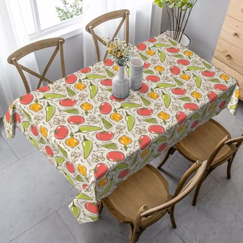 JBYJBX Rechteckige Tischdecke mit Gemüse- und Obstdruck, für Esszimmer, Party, Innen- und Außenbereich, dekorative Tischdecke JBYJBX Rechteckige Tischdecke mit Gemüse- und Obstdruck, für Esszimmer, Party, Innen- und Außenbereich, dekorative Tischdecke von JBYJBX