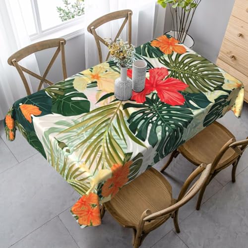 JBYJBX Rechteckige Tischdecke mit Hawaii-Druck, für Esszimmer, Party, Innen- und Außenbereich, dekorative Tischdecke von JBYJBX
