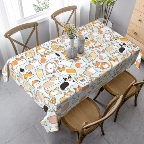 JBYJBX Rechteckige Tischdecke mit Hundemotiv, für Esszimmer, Party, Innen- und Außenbereich, dekorative Tischdecke von JBYJBX