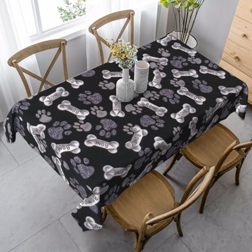 JBYJBX Rechteckige Tischdecke mit Hundepfotenabdruck, für Esszimmer, Party, Innen- und Außenbereich, dekorative Tischdecke JBYJBX Rechteckige Tischdecke mit Hundepfotenabdruck, für Esszimmer, Party, Innen- und Außenbereich, dekorative Tischdecke von JBYJBX
