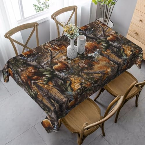 JBYJBX Rechteckige Tischdecke mit Jagdmotiv und Hirsch, für Esszimmer, Party, Innen- und Außenbereich, dekorative Tischdecke von JBYJBX