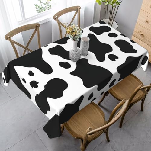 JBYJBX Rechteckige Tischdecke mit Kuh-Druck, für Esszimmer, Party, Innen- und Außenbereich, dekorative Tischdecke von JBYJBX