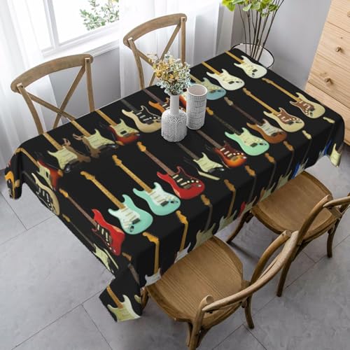 JBYJBX Rechteckige Tischdecke mit Kunstgitarre-Muster, für Esszimmer, Party, Innen- und Außenbereich, dekorative Tischdecke JBYJBX Rechteckige Tischdecke mit Kunstgitarre-Muster, für Esszimmer, Party, Innen- und Außenbereich, dekorative Tischdecke von JBYJBX