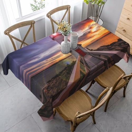 JBYJBX Rechteckige Tischdecke mit Leuchtturm-Druck, für Esszimmer, Party, Innen- und Außenbereich, dekorative Tischdecke JBYJBX Rechteckige Tischdecke mit Leuchtturm-Druck, für Esszimmer, Party, Innen- und Außenbereich, dekorative Tischdecke von JBYJBX