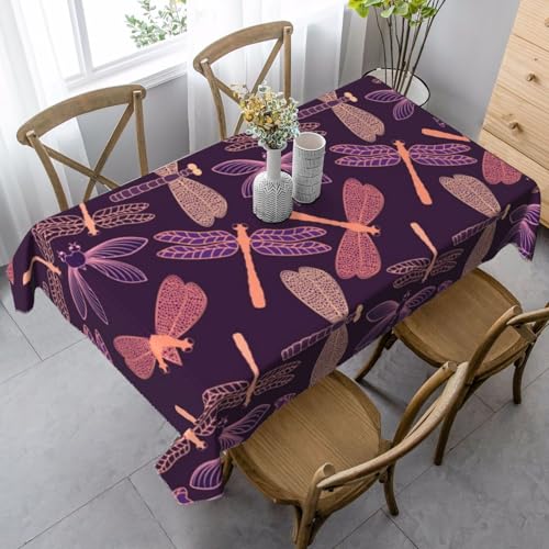 JBYJBX Rechteckige Tischdecke mit Libellen-Druck, für Esszimmer, Party, Innen- und Außenbereich, dekorative Tischdecke von JBYJBX